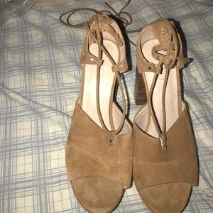 aldo woodblock lace up heels